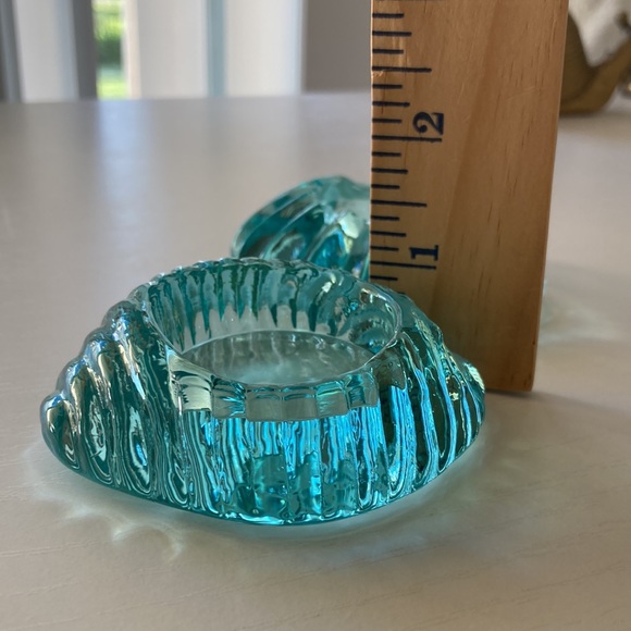 Recycled Acqua Glass Seashells Tea Light Candle Votives 3 nautical coastal - Picture 12 of 12